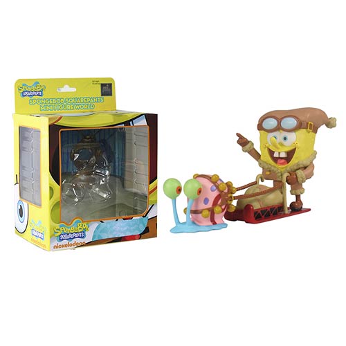 SpongeBob SquarePants SpongeBob Sledding with Gary Mini-Figure World Series 4 Mini-Figure